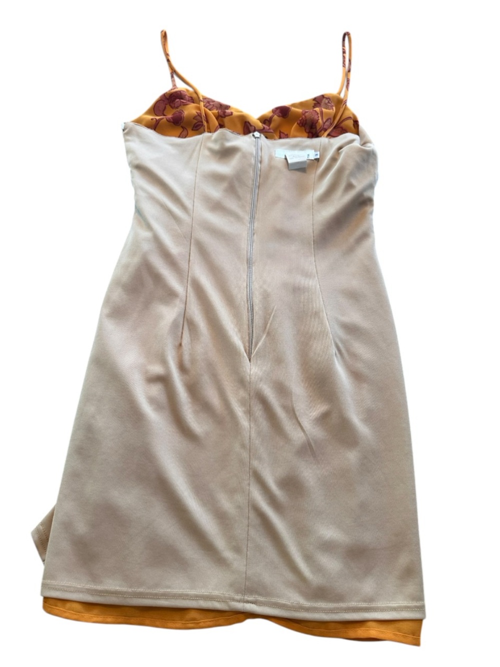 Vintage Rampage Burnt Orange Floral Mini Dress Y2K Spaghetti Strap 90s - Picture 9 of 15